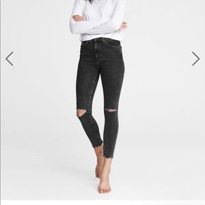 Rag & Bone Nina High-Rise Skinny Washed Black Jeans